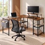 L Shape Corner Workdesk With Shelves - Image 2