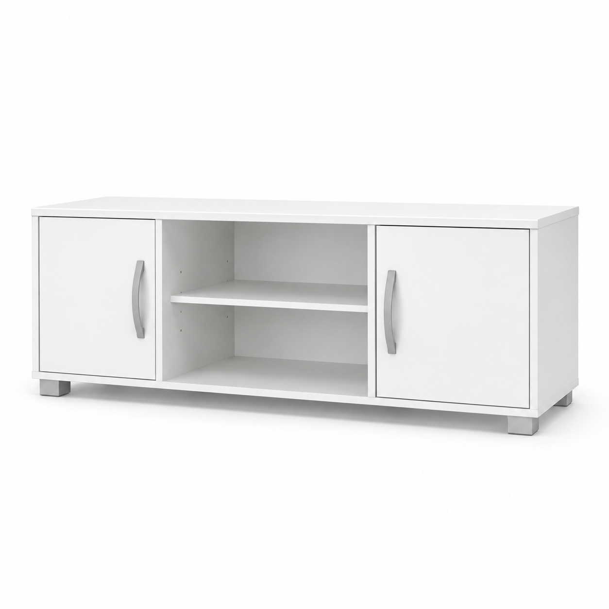 MFPLS7WHT 2 Door Tv Stand With 1 Shelf - Image 1